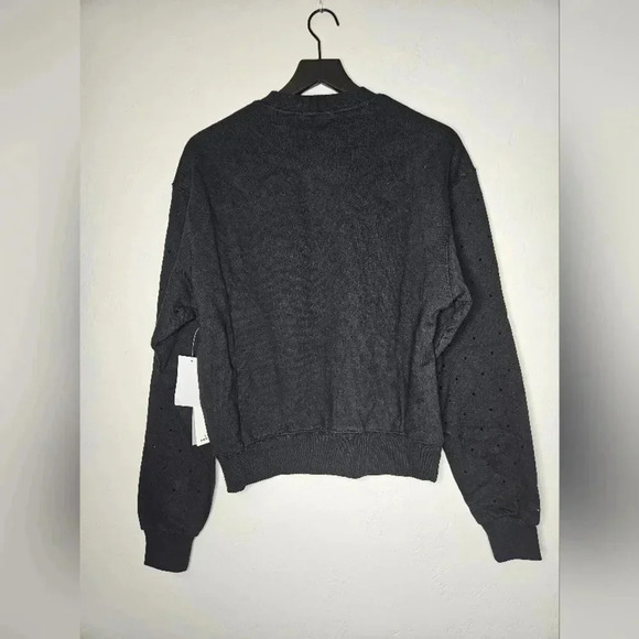 Good American Zodiac Embellished Crew Neck Sweater Capricorn NWT Black Crystals​ - Picture 3 of 15